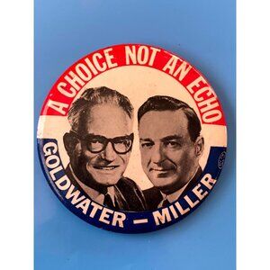 1964 BARRY GOLDWATER MILLER 3.5" campaign pinback button PRESIDENT